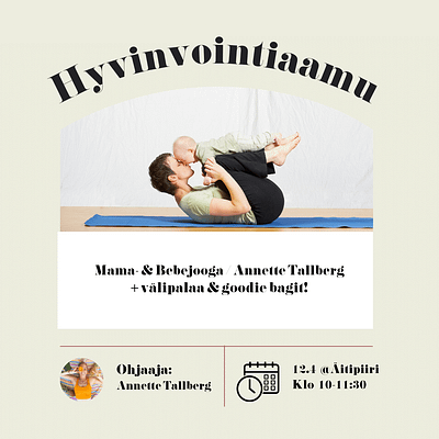 Hyvinvointiaamu 12.4. (10:00-11:30) @Äitipiiri, Jätkäsaari | Mama- & Bebejooga
