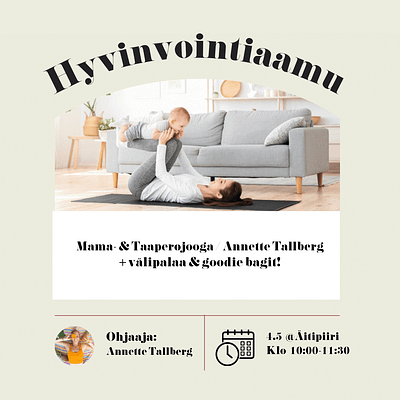 Hyvinvointiaamu 4.5. (10-11:30) @Äitipiiri, Jätkäsaari | Mama- & Taaperojooga