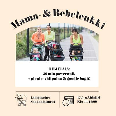 Mama- & Bebelenkki 17.5. (13:00-15:00) @Äitipiiri, Jätkäsaari