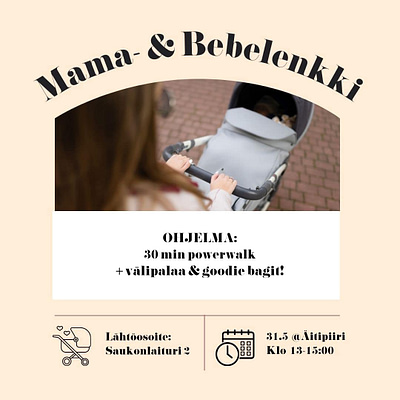 Mama- & Bebelenkki 31.5. (13:00-15:00) @Äitipiiri, Jätkäsaari